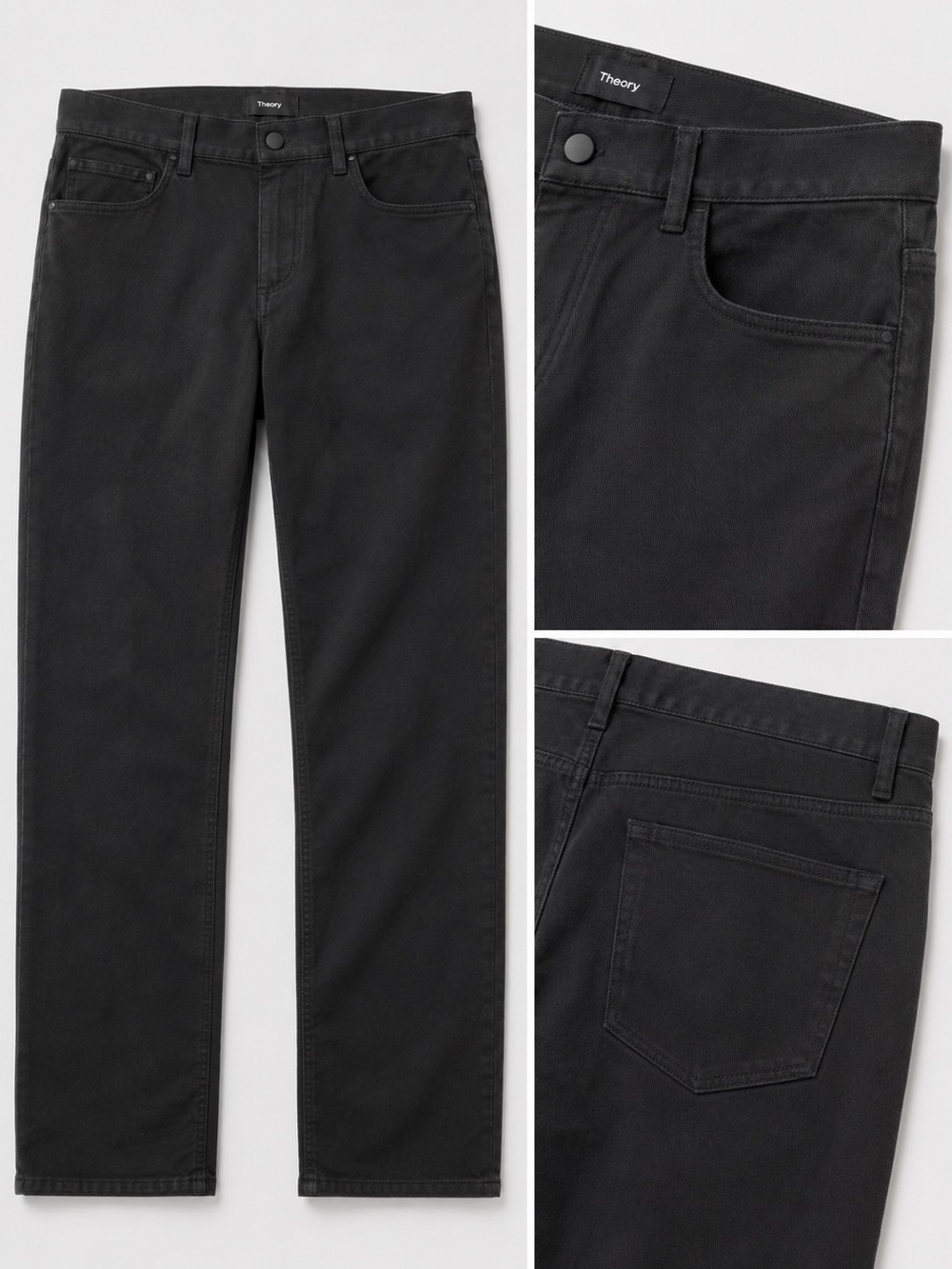Men's Theory Twill Black Pants Business Casual Modern - Picture 7 of 7
